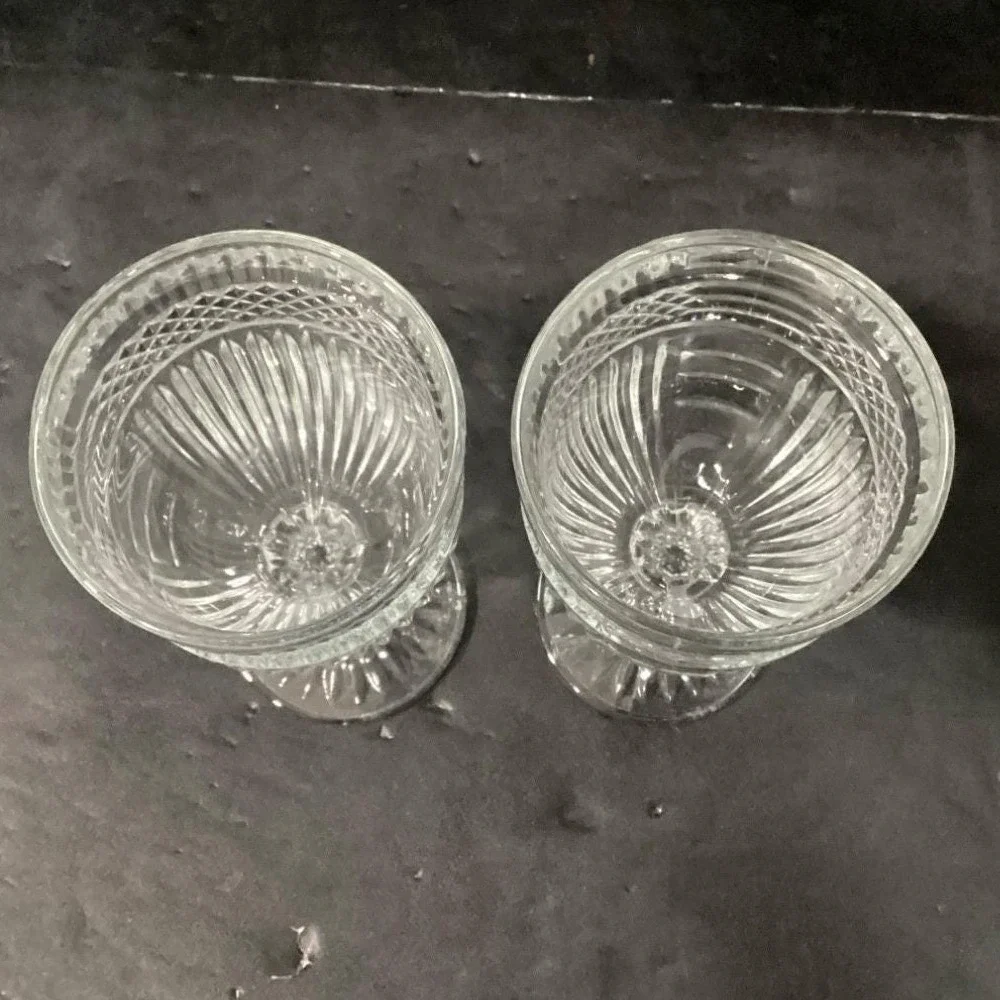 Libbey Radiant Clear Wine Glasses,‎ Set of 2, Vintage Stemware, Water Goblets